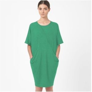 COS Cocoon Jersey Pockets Dress in Green